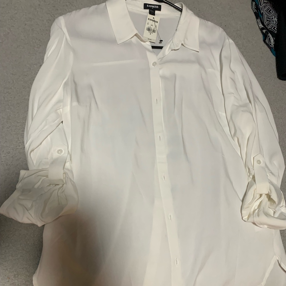 NWT Express White button-up blouse